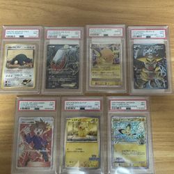 7 Card Japanese Pokemon Graded Slab PSA Collection Bundle Lot