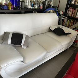 White Leather Sofa El Dorado Furnishure 