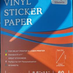 🖨 Aevdor 60 Sheets Clear Waterproof Vinyl Sticker Paper