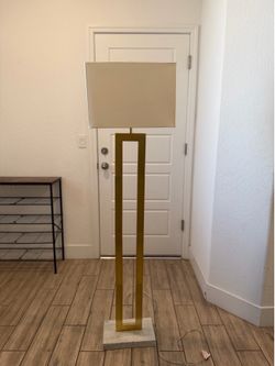 Tall  lamp with gold and marble base