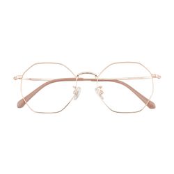 Polygon Rose Gold Women Eyeglasses Lightweight Titanium Frame