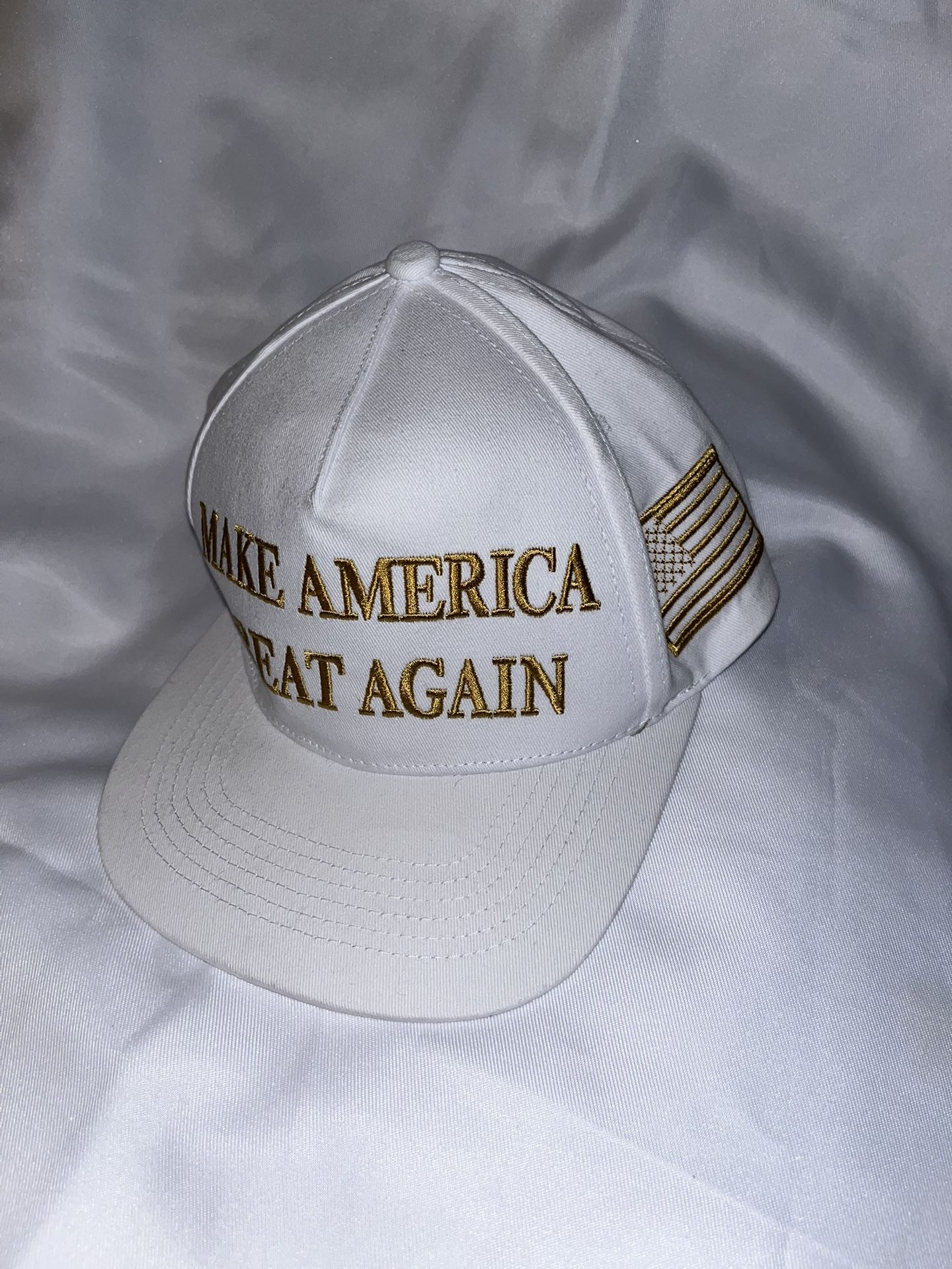 White Gold Trump Hat