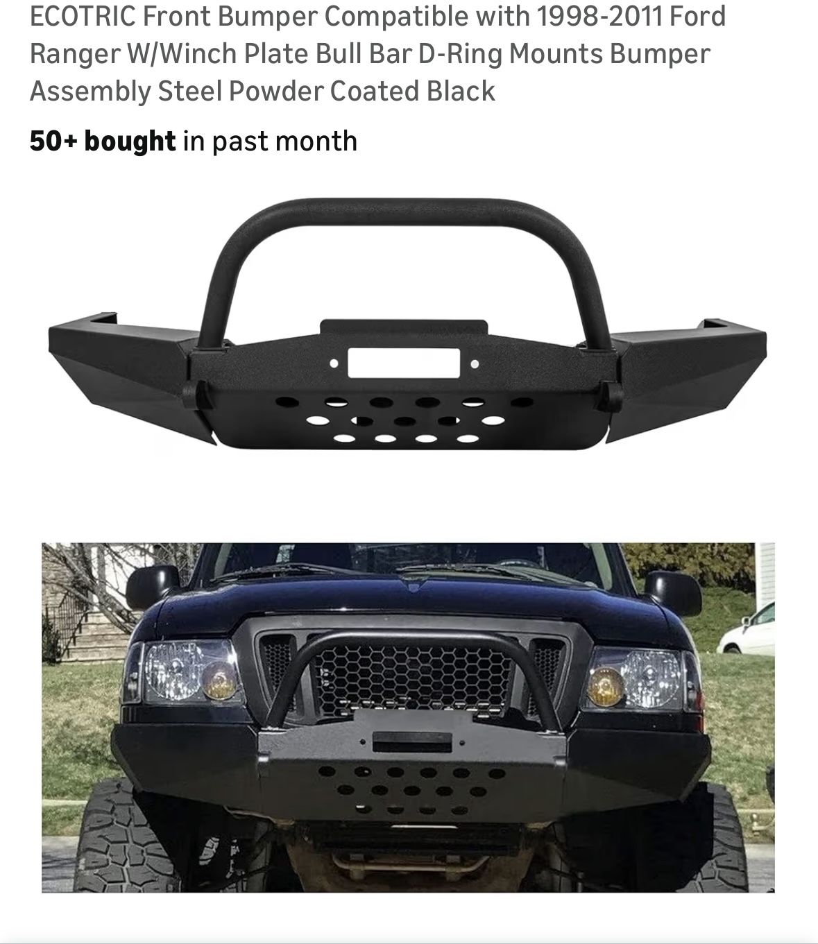 Modular Winch Front Bumper For A Ford Ranger 1998 To 2011