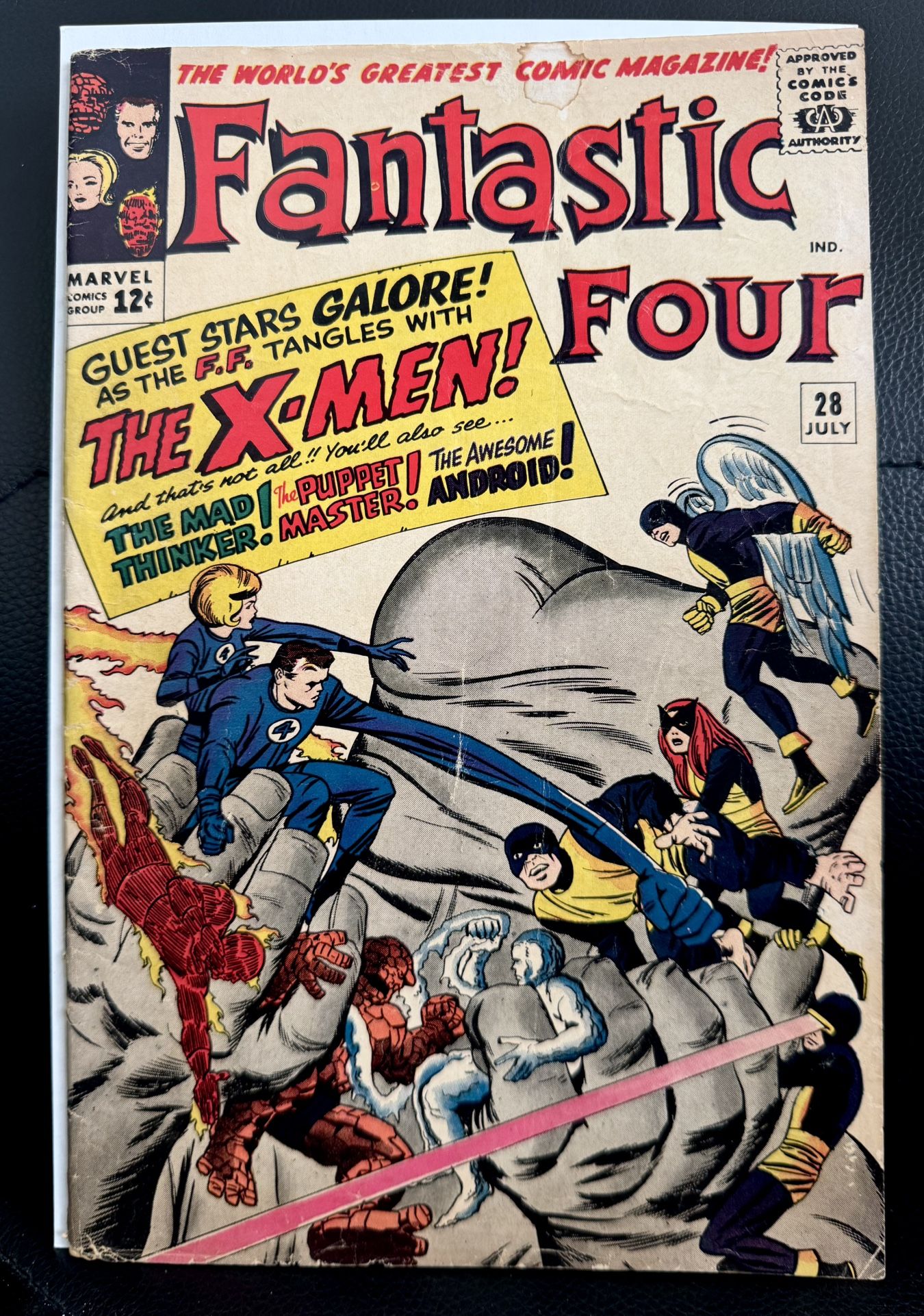 Fantastic Four #28-X-Men Crossover Silver Age Marvel Comic-1964