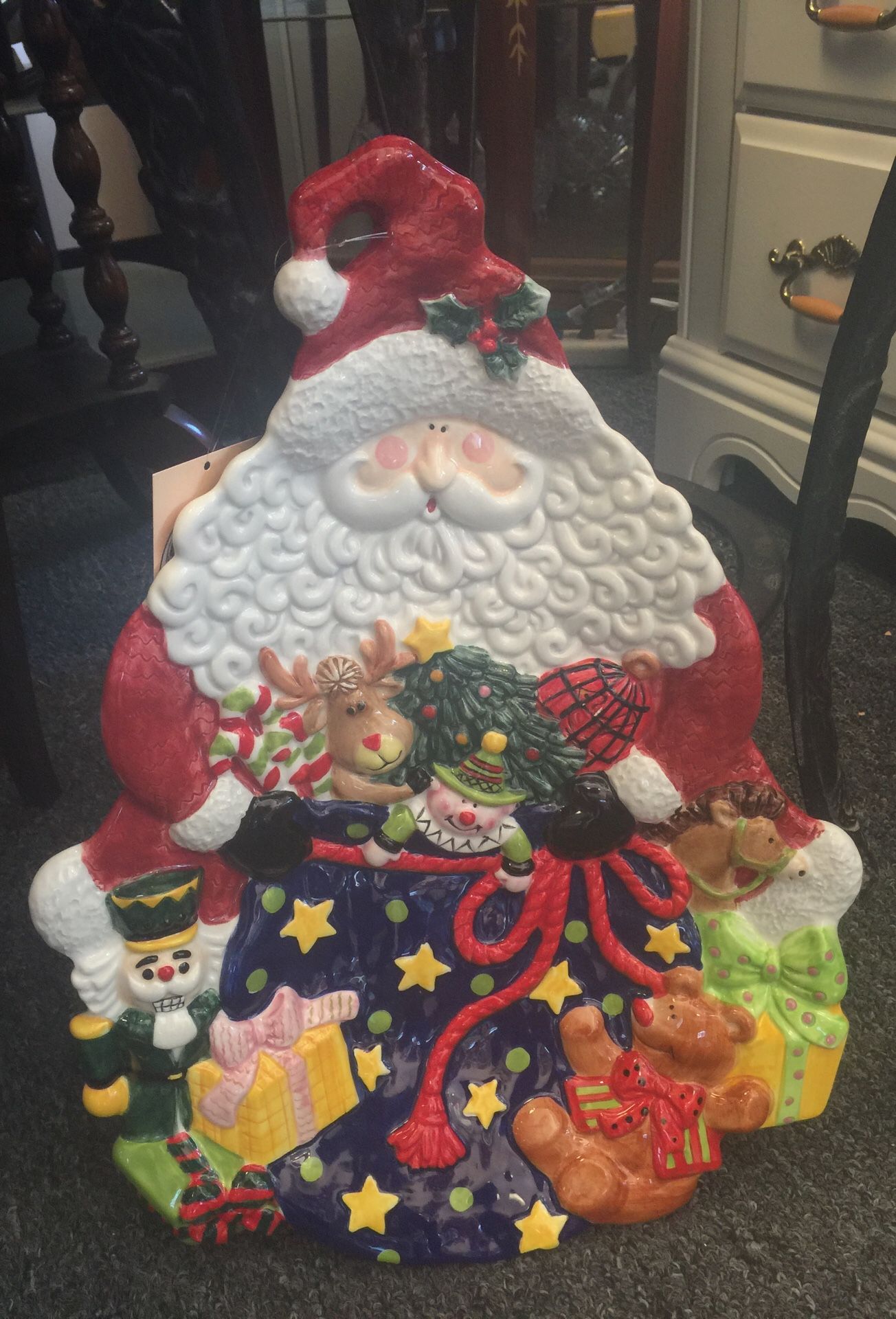 Santa Holiday Serving Plate