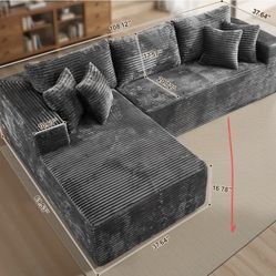 Gray Boneless Couch.  Like New