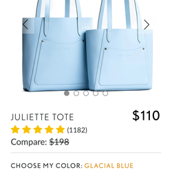 Light Blue Juliette Leather Tote Bag