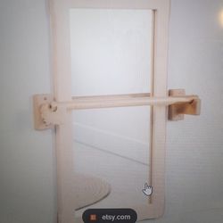 REDUCED  wood montsorri mirrorvwith handle bar