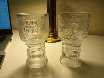 Lord of the Rings glasses featuring Arwen, 6 inches tall, $5 each