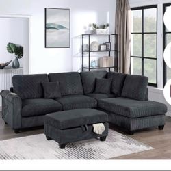 Sectional with ottoman set