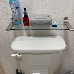 Chrome And Glass Floating Wall Shelf