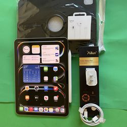 Apple IPad Pro 11” (M4 chip /OLED display/ 2024) 256GB Wifi +5G Unlocked with pen & Accessories