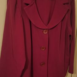 2pc Red Skirt Suit Plus Size 