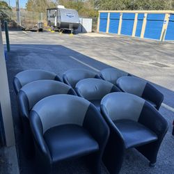 8 Chair With Wheels Leather $75 Each