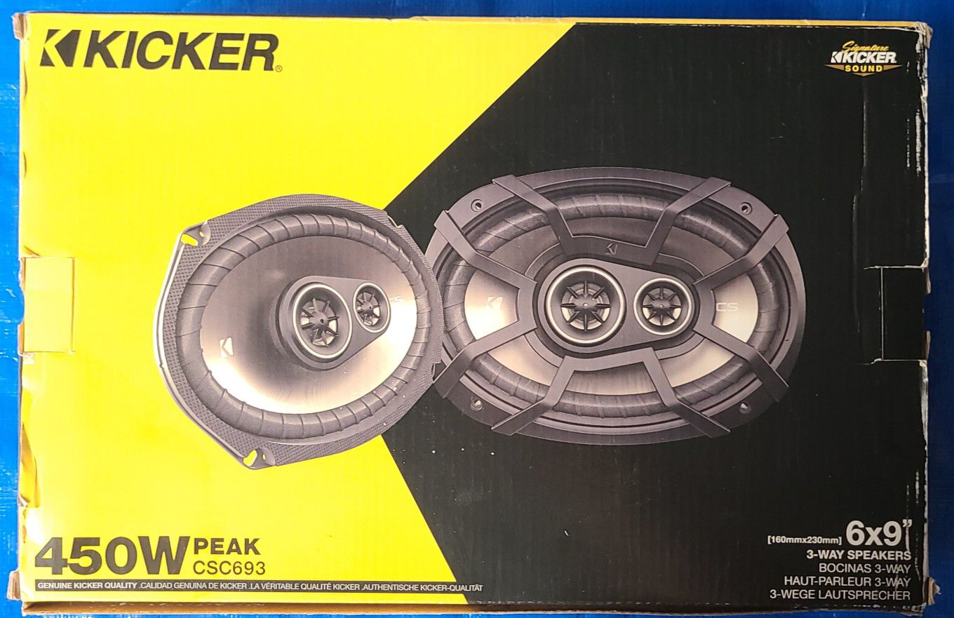 New in Box: Kicker CS Series, 6" x 9", 3-Way Car Speakers with Polypropy