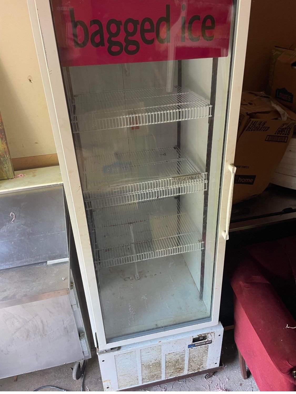 Commercial stand up freezer (master Bilt)