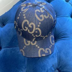Gucci Hat Royal Blue And Gold