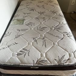 Bamboo Euro  Top Memory Foam Twin Bed Mattress With Box Spring