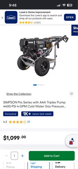 Simpson 4400psi Pressure Washer