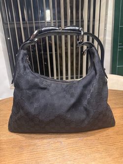 Authentic Gucci GG Canvas Hobo Bag Black vintage