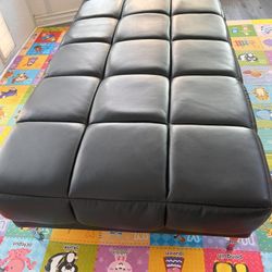 Black Leather Bench/Couch
