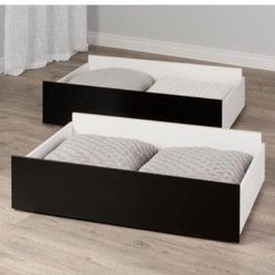 NEW - Black Under Bed  Storage Drawers on Wheels - Set of 2 Queen/King.