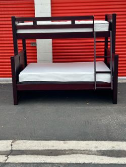Twin over full bunk beds with mattresses