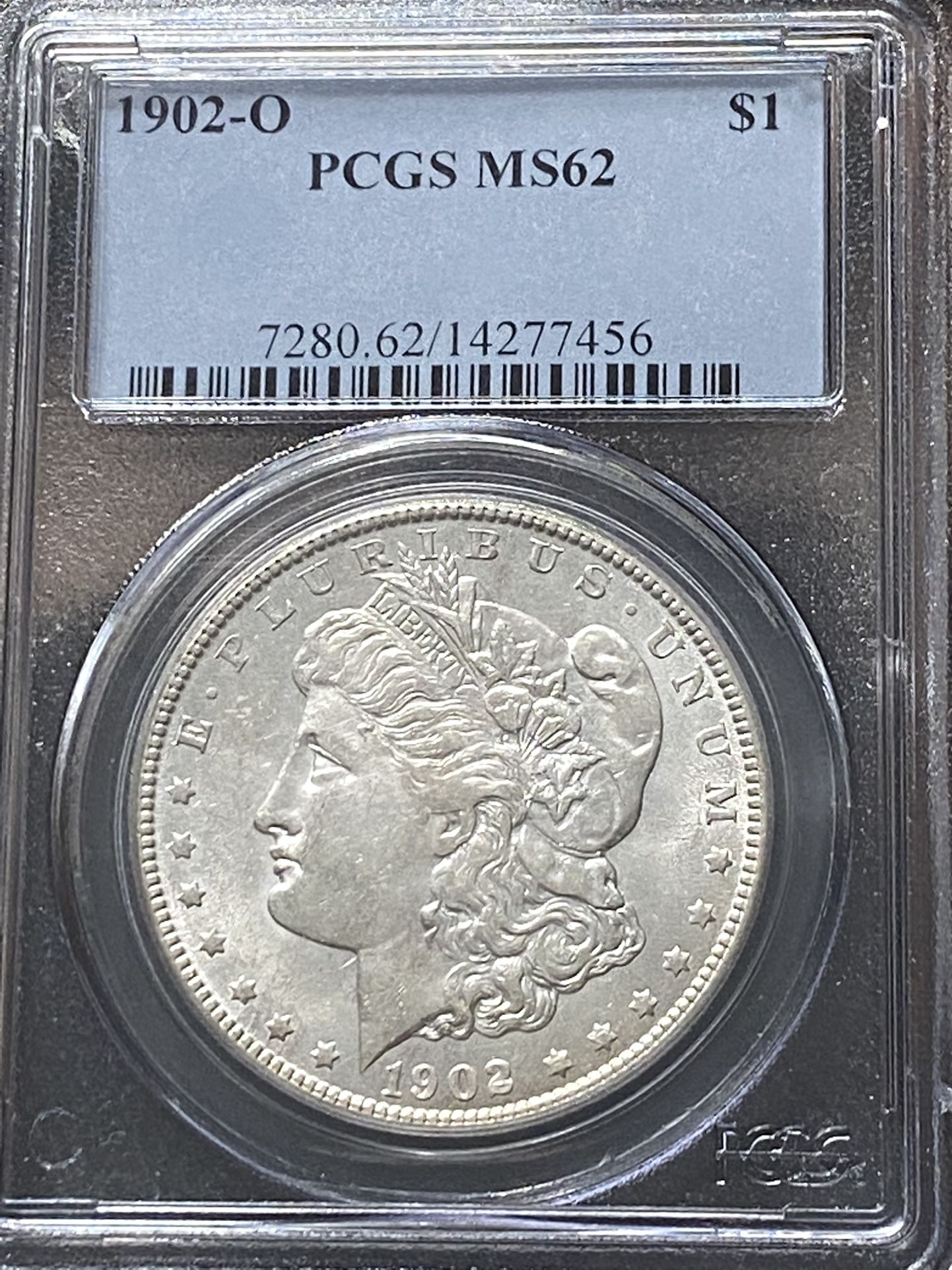 1902-O Morgan Silver Dollar: PCGS MS62