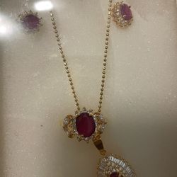 Beautiful Set Of Necklace , Earrings, And Ring