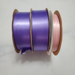 Offray 2 Puple 1 Pink Roll Of Ribbon Set of 3 Ribbon Rolls 2: 1 in, 1:  1/2 inch