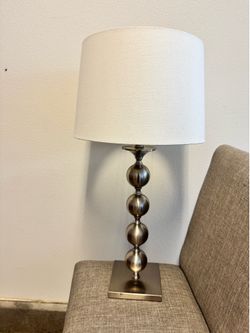 Brushed Nickel Stacked Ball Table Lamp