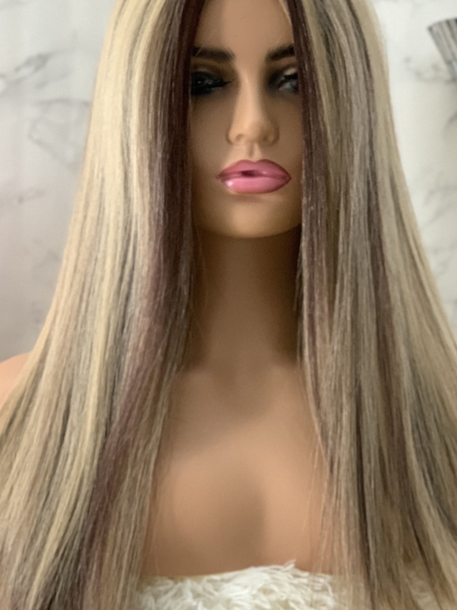 Blonde Brown Soft Wavy Natural Wig -chunky Highlights