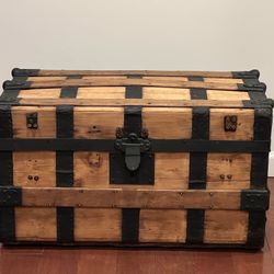 Antique Wooden Storage Trunk