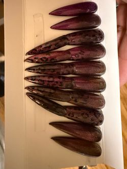 Soft Plastic Fishing Lures Purple black set