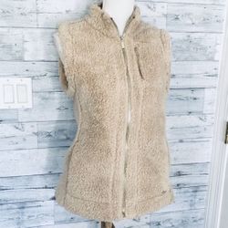 Calvin Klein Women’s Tan Sherpa Vest - Size Small