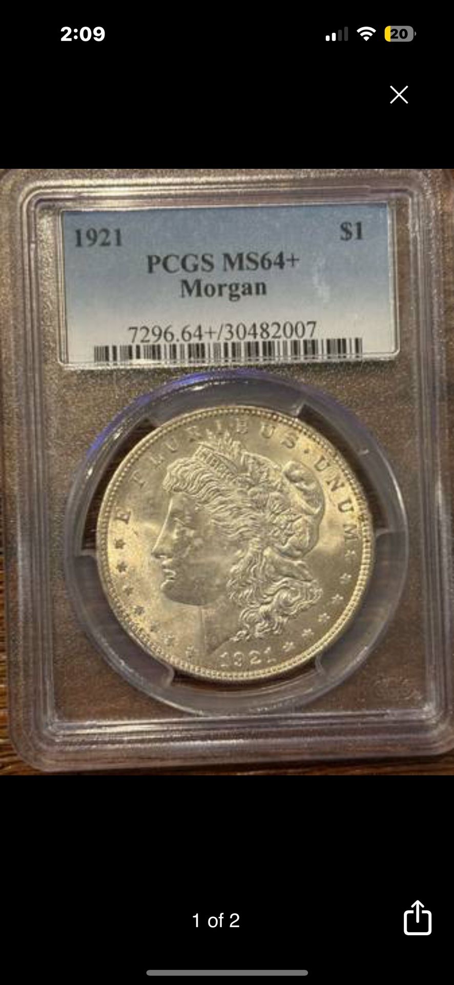 1921 Morgan Dollar PCGS Rated MS64+