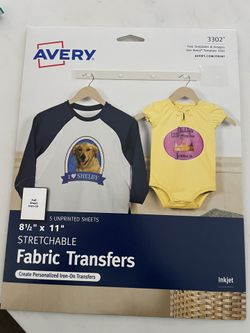 Avery Fabric Transfer Iron On Sheets 3302