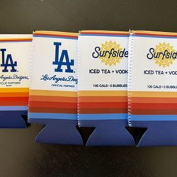 Surfside Los Angeles Dodgers Koozie 4 Pack NEW 1-12oz & 3-24oz Tallboy