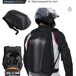 Motorcycle Backpack Waterproof Bag Men - Hard Shell Backpack Carbon Fiber Motorbike Helmet Backpack Waterproof Large Bag For Travelling Camping Cyclin