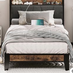 Twin Bed frame With Plug Ins.