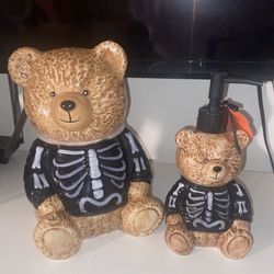 New Halloween bear jar and Soap dispenser