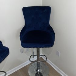 High Chairs Blue And Silver