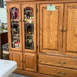 Solid Oak Entertainment Center 