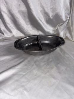 Lenox Spyro Holloware Metal Divided Serving Dish