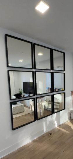 Nissedal 9 Mirrors, black, 25 5/8x25 5/8”, 531 normal price