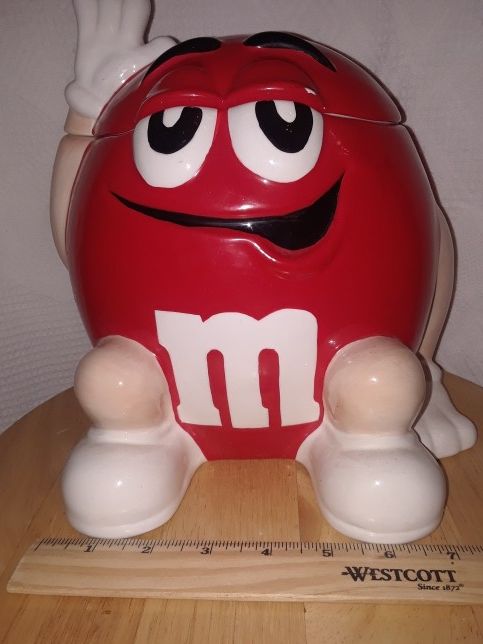 Extra large vintage RED M&M cookie jar