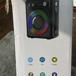 Portable karaoke speaker with 2 wireless mics and shoulder strap and charger