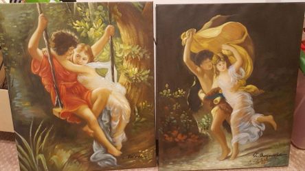 Pierre Auguste Cot paintings/replicas “Springtime”. And “The Storm”