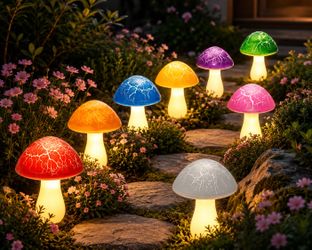 Solar Mushroom Garden Lights – Colorful Outdoor Pathway Decor