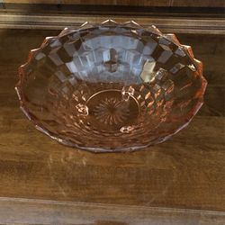 Vintage Pink Glass Depression Bowl
